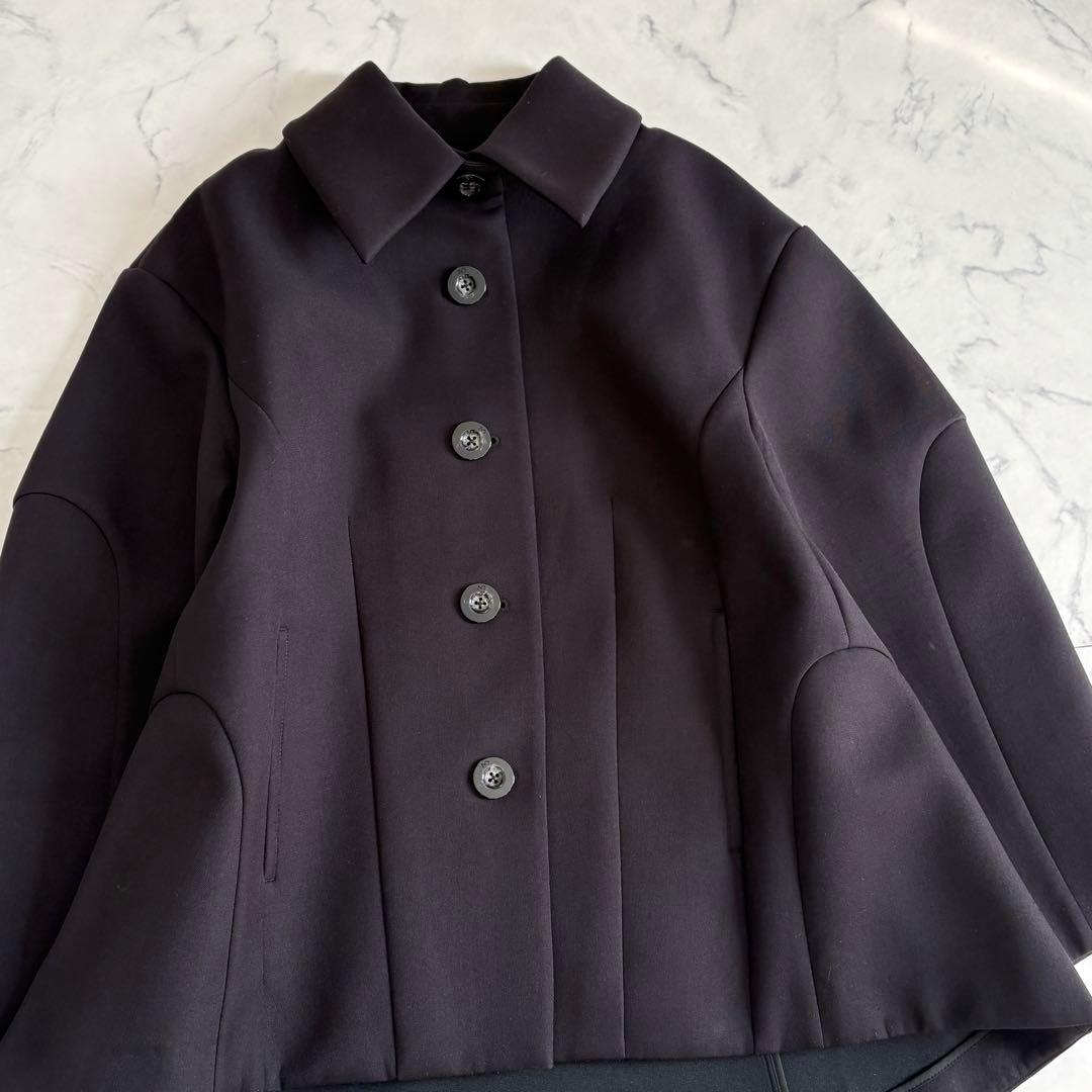 美品 アンスリード アーチコクーンテントコート黒 36 人気完売