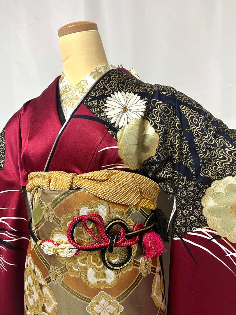 【美おり】振袖 正絹 振袖フルセット 7点セット 成人式 金彩加工 高級 古典柄