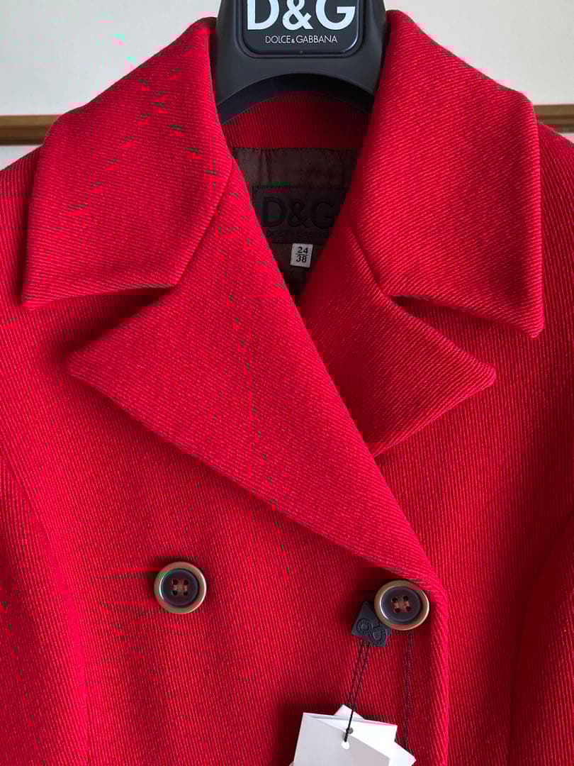 D&GDOLCHE&GABBANAROSSOピーコートmade in italy