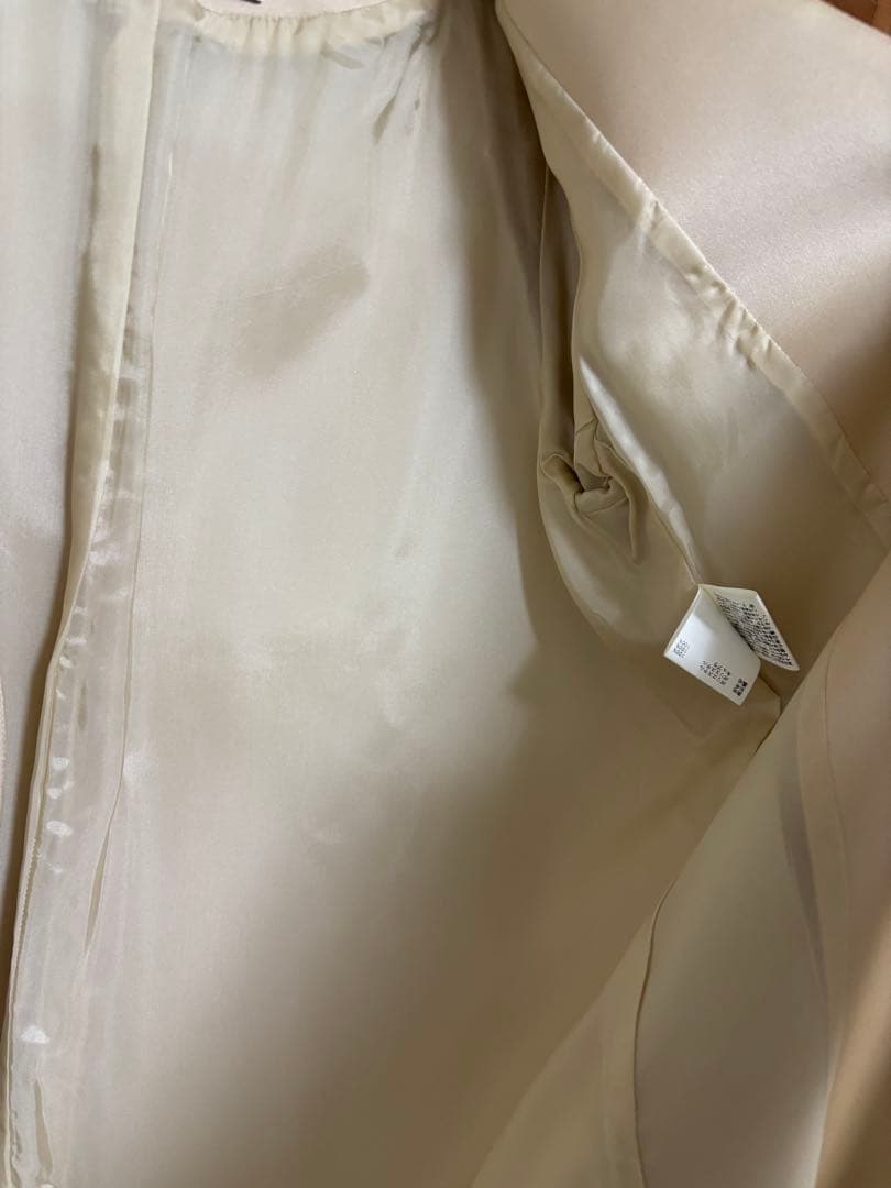 ANAYI ベージュ ノーカラー コート36上品綺麗