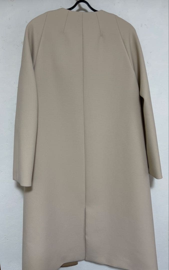 ANAYI ベージュ ノーカラー コート36上品綺麗