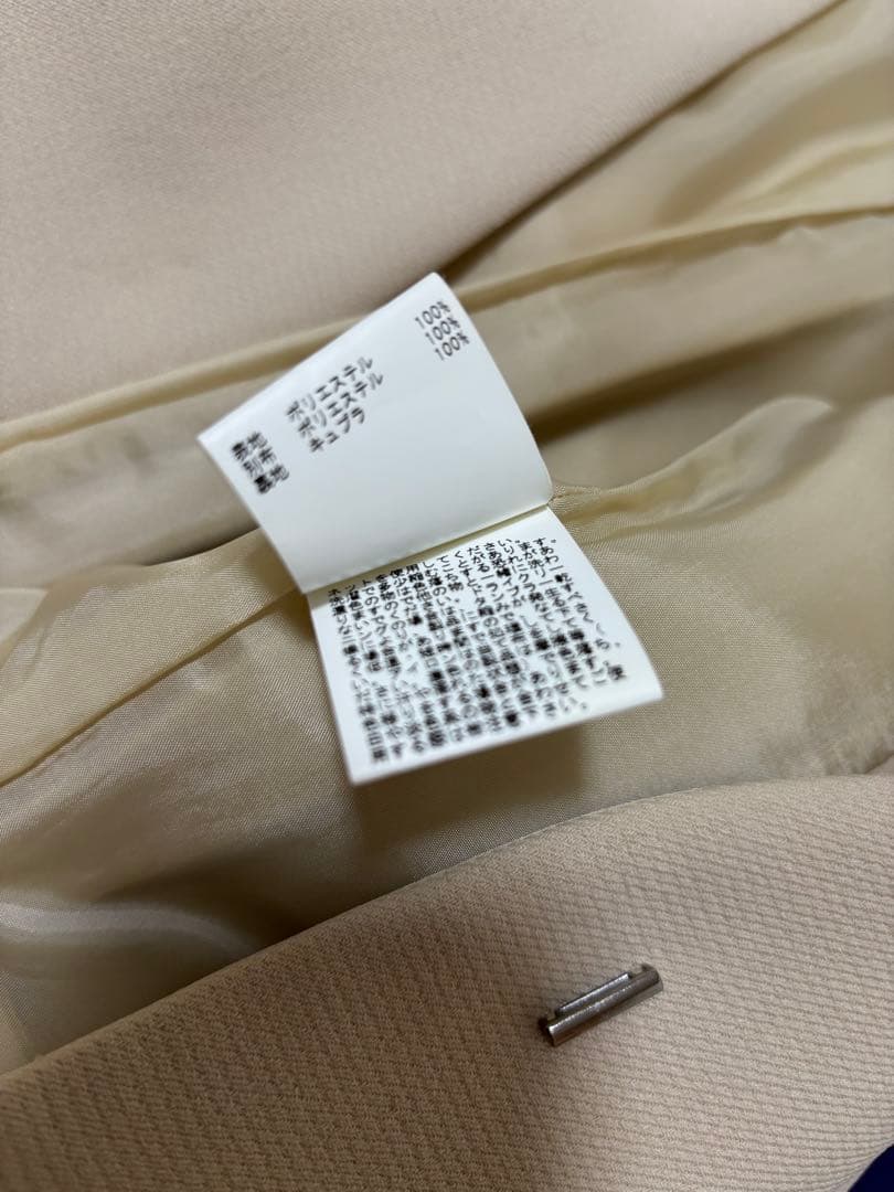 ANAYI ベージュ ノーカラー コート36上品綺麗