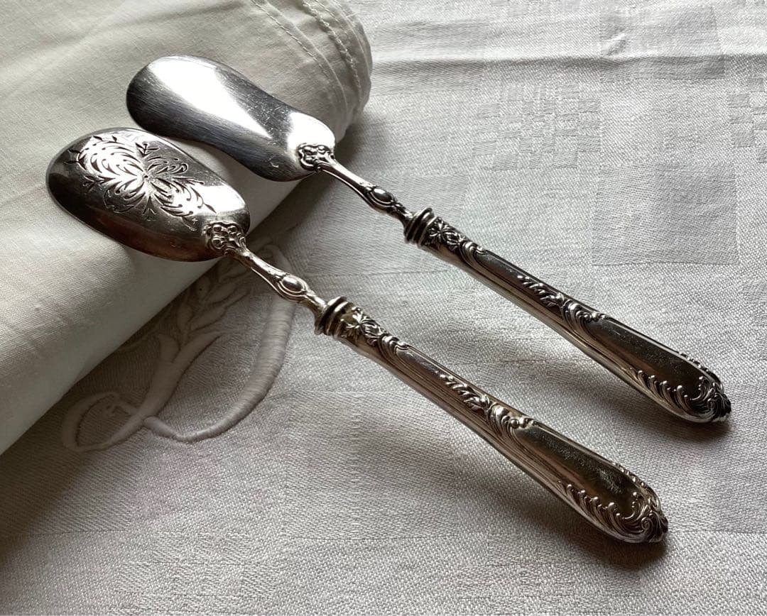 フランスアンティーク　銀のサービングセット