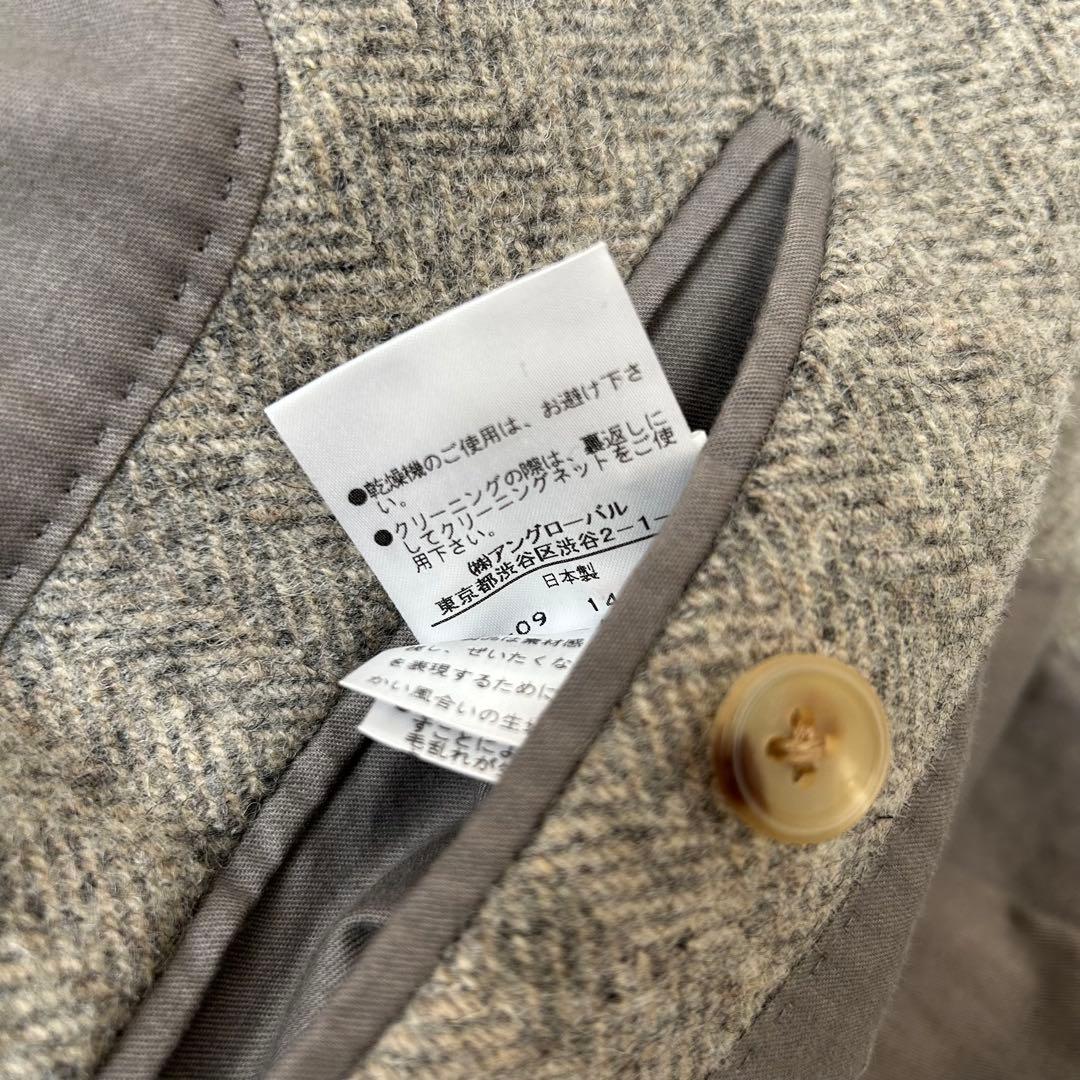 マーガレットハウエル　ツイードヘリンボーンチェスターコート　比翼　グレー　2