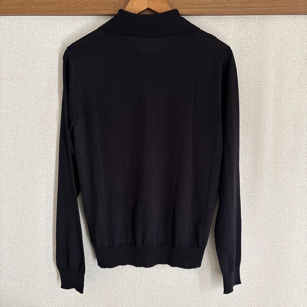 PRADA ニット シルク混 ポロシャツ 長袖 NERO 46 プラダ