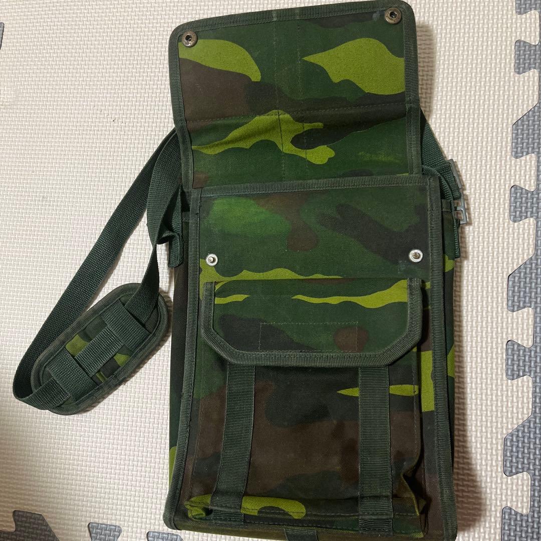 K　迷彩ウッドランドジャケット上下一式+ 迷彩キャンバスバッグ