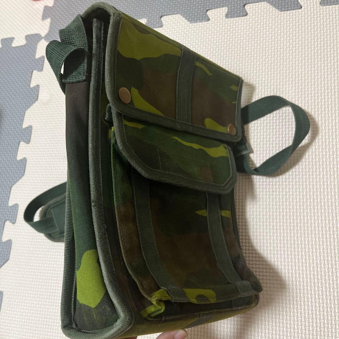 K　迷彩ウッドランドジャケット上下一式+ 迷彩キャンバスバッグ