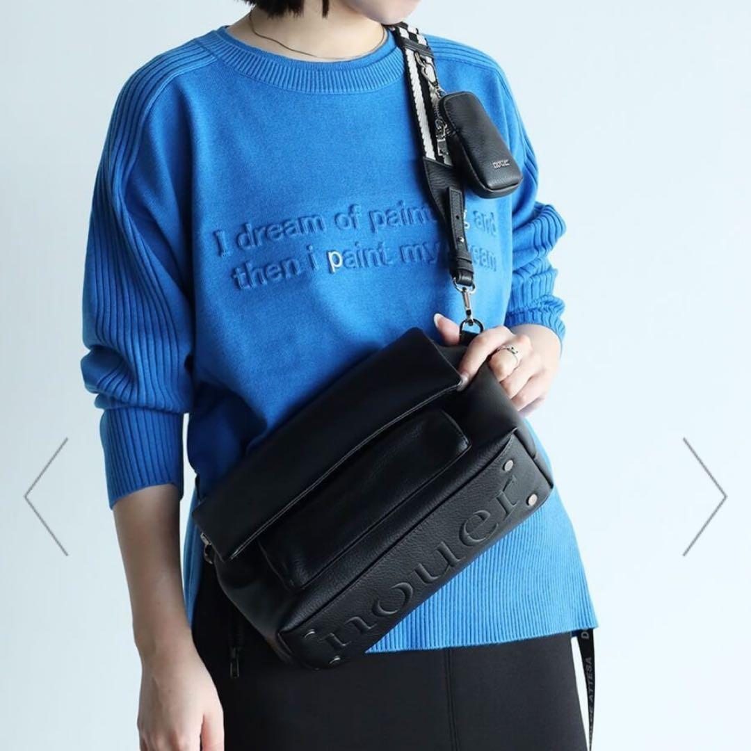 極美品/現行 nouer ヌエール ボトムエンボスロゴショルダーバッグ ポーチ