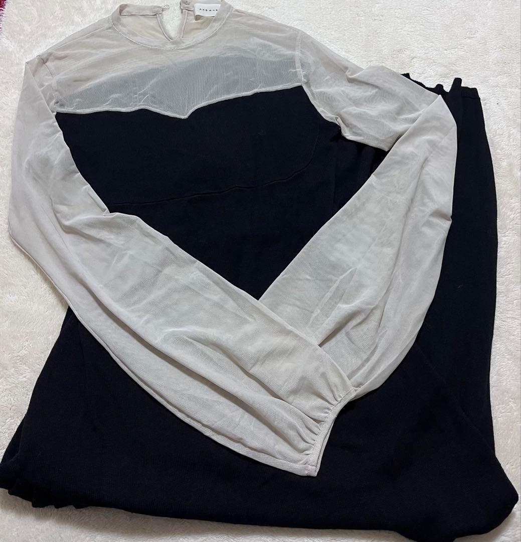 andmary fuller silky dress ブラック