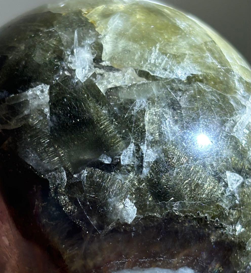 凄くレア　高品質　ルチル　フローライト　パイライト　共生　スフィア