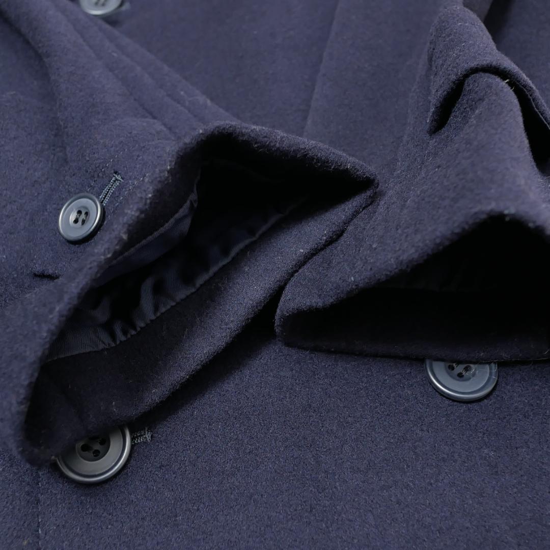 美品【クリスチャンディオール】ウール ダブルコート ビンテージ ラムウール 紺