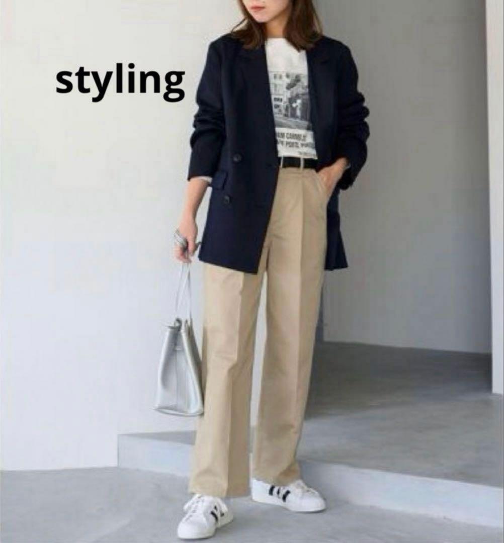 【最終価格】新品 ダブルフロントテーラードジャケット size38 ネイビー