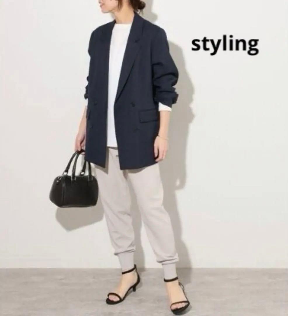 【最終価格】新品 ダブルフロントテーラードジャケット size38 ネイビー