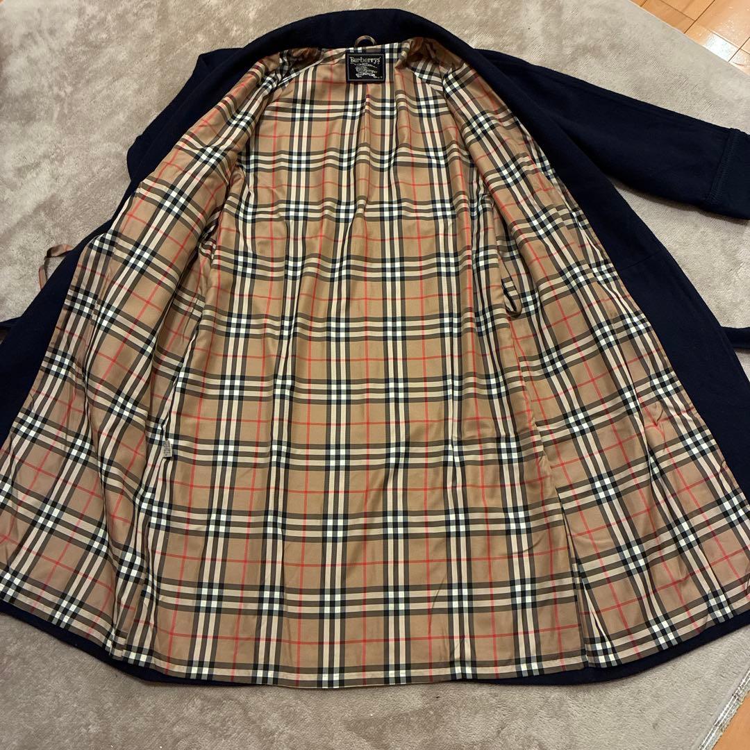 [極美品]バーバリー　ガウンコート　カシミア混　メンズMサイズ　ノバチェック