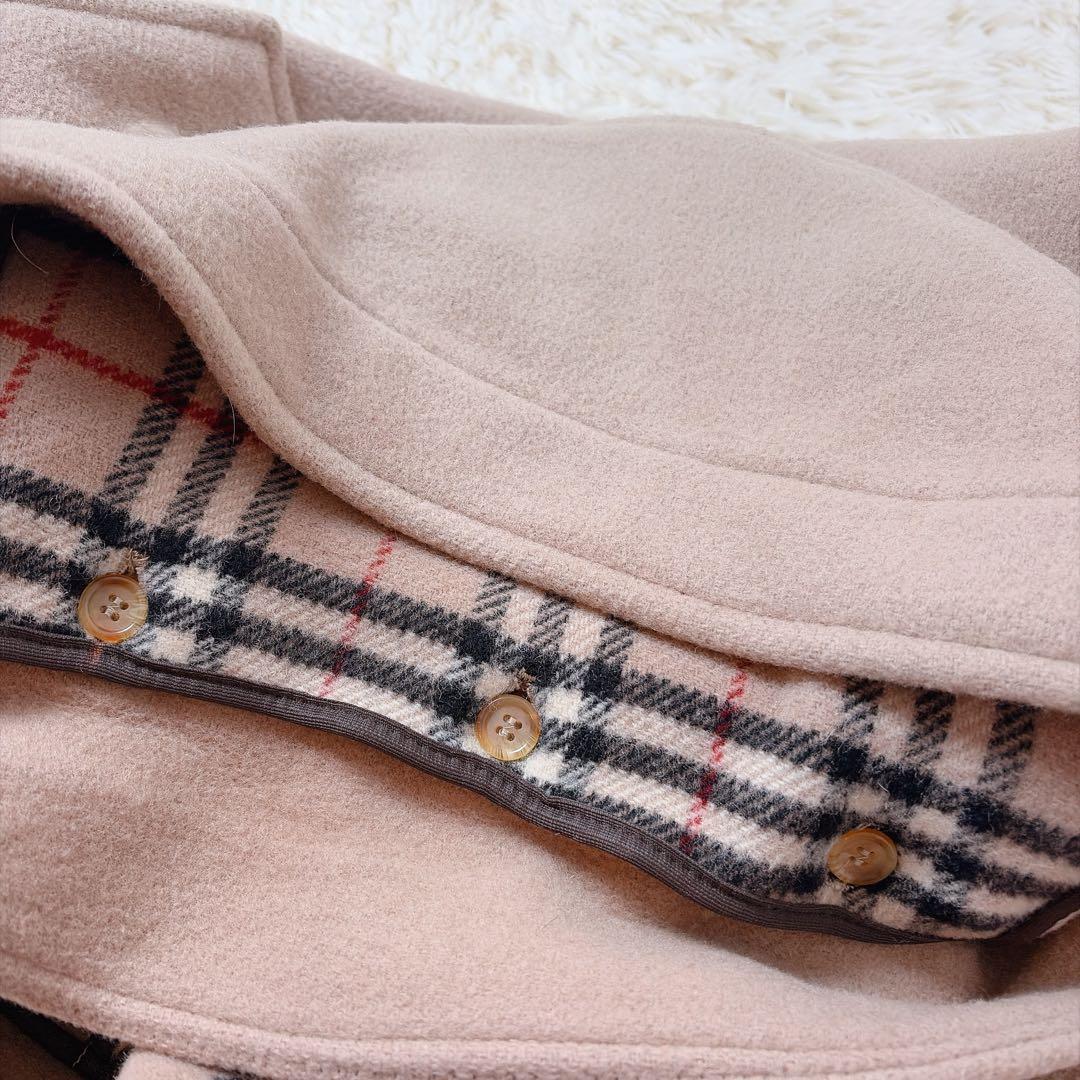 Burberrys ベージュ ノバチェックダッフルコート　フード取り外し トグル