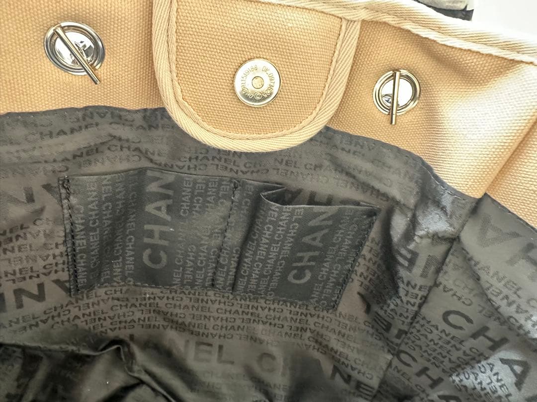 CHANELノベルティ☆肩掛けチェーントートバッグ新品キャンバス白