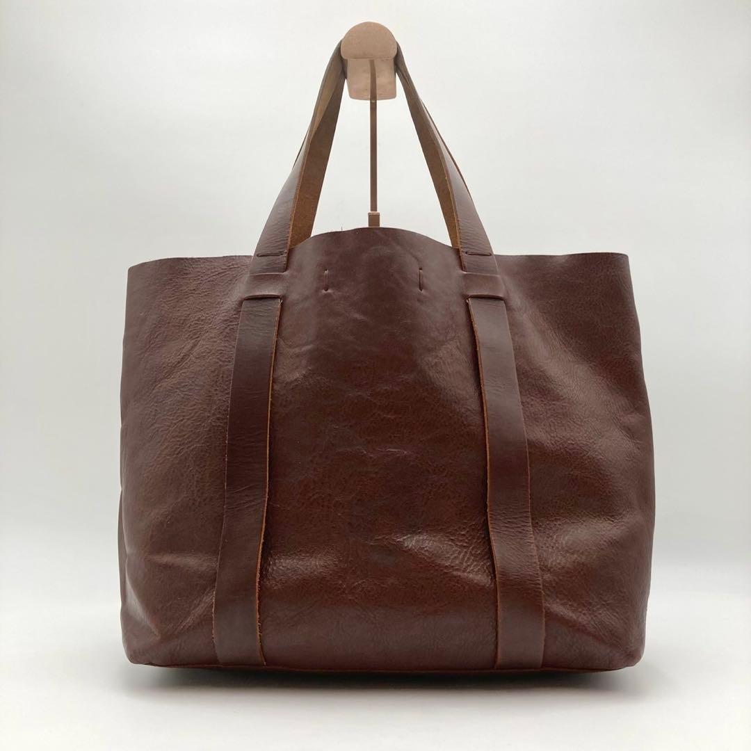 キャンパンダ✨ IL BISONTE トートバッグ レザー こげ茶 ロゴ