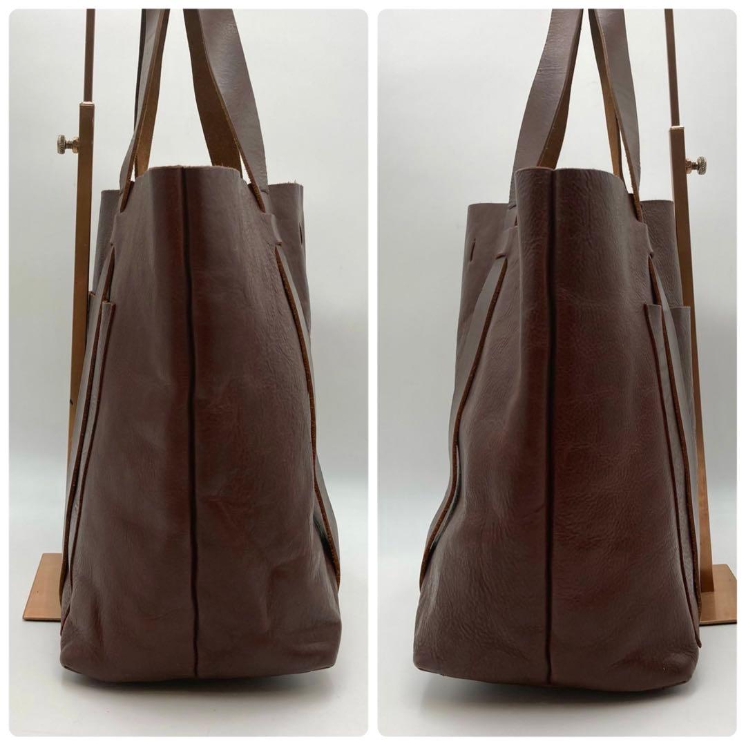 キャンパンダ✨ IL BISONTE トートバッグ レザー こげ茶 ロゴ