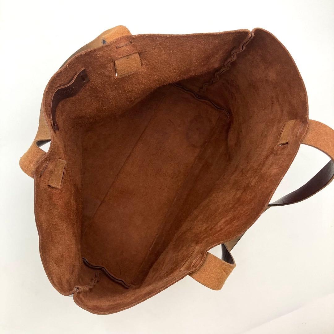 キャンパンダ✨ IL BISONTE トートバッグ レザー こげ茶 ロゴ