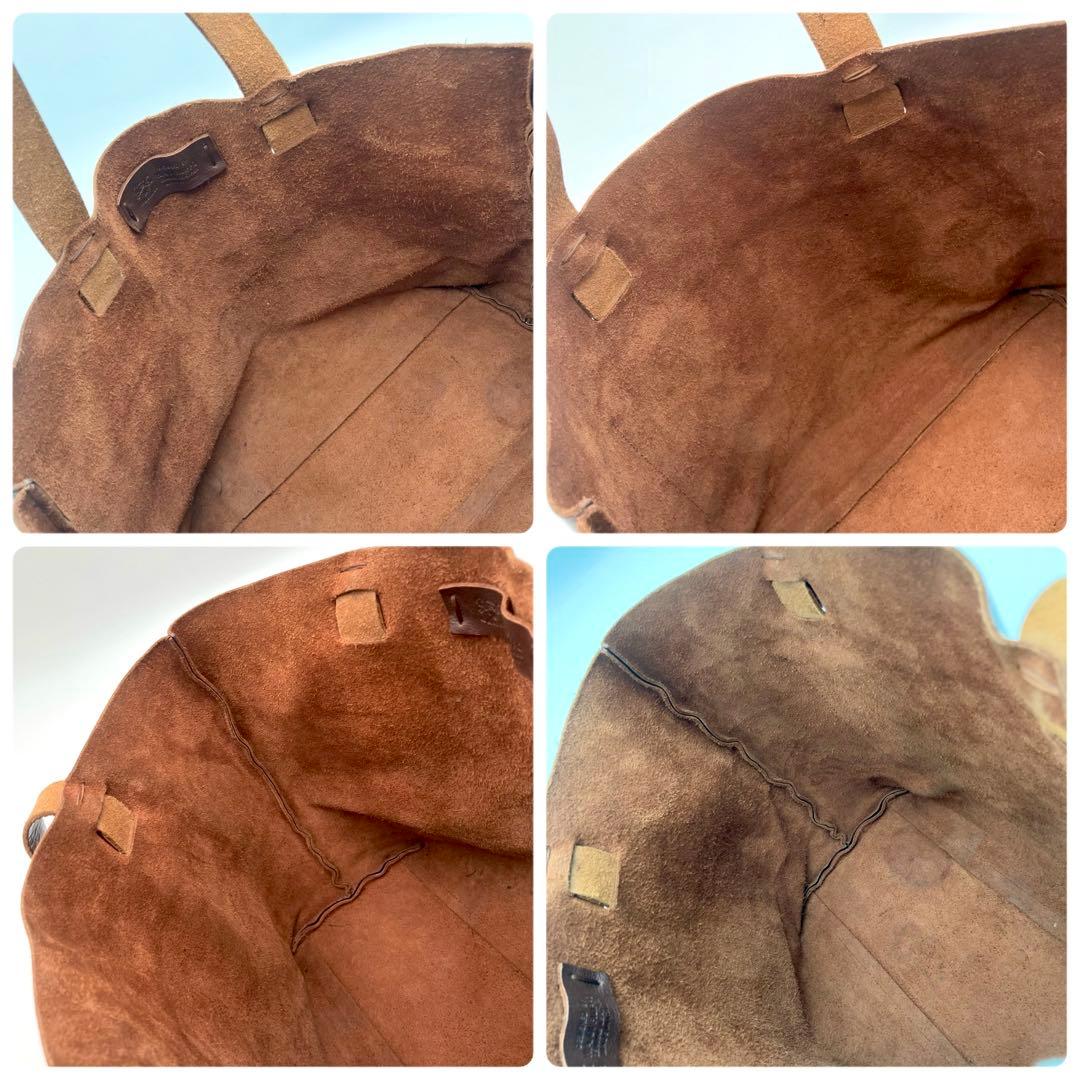 キャンパンダ✨ IL BISONTE トートバッグ レザー こげ茶 ロゴ