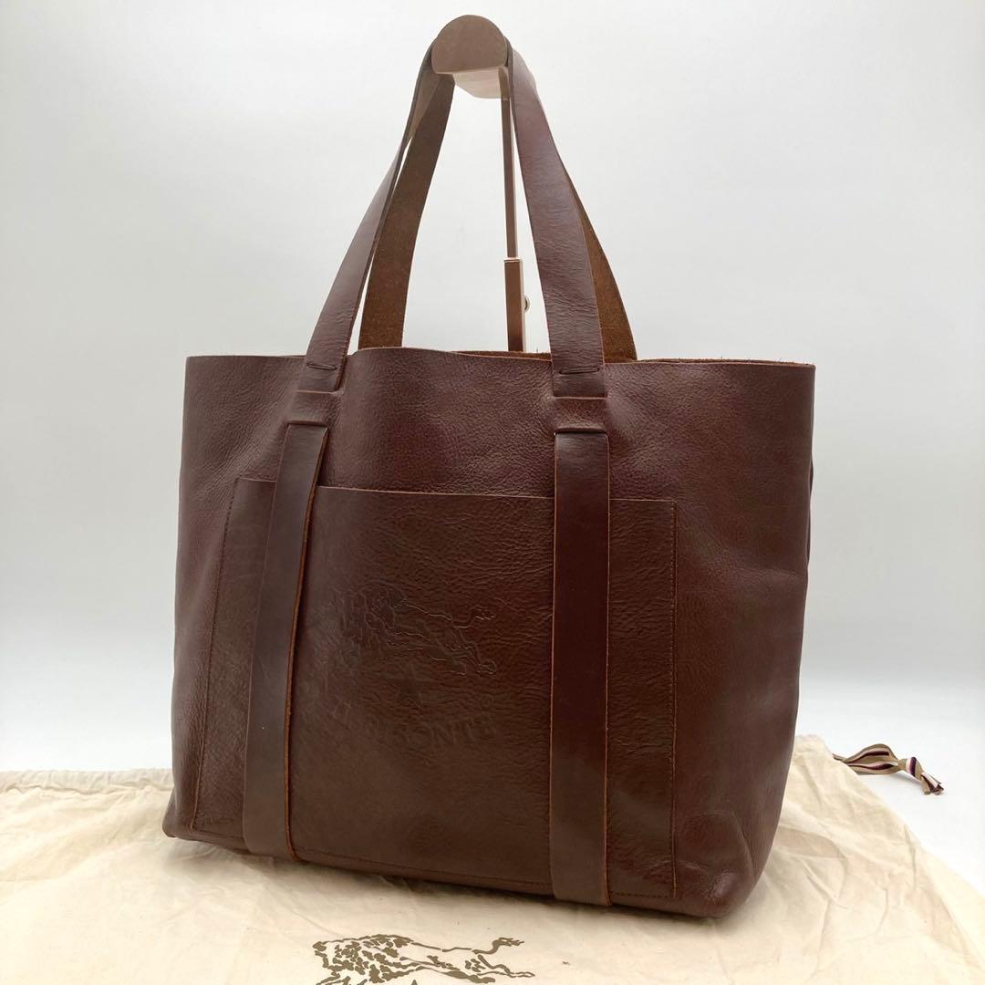 キャンパンダ✨ IL BISONTE トートバッグ レザー こげ茶 ロゴ