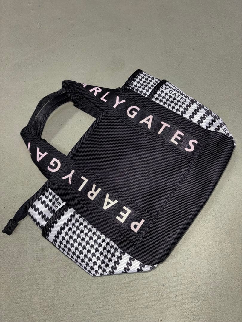 （超美品）パーリーゲイツ、グレンチェック柄シリーズ、カートバッグ、ラウンドバッグ