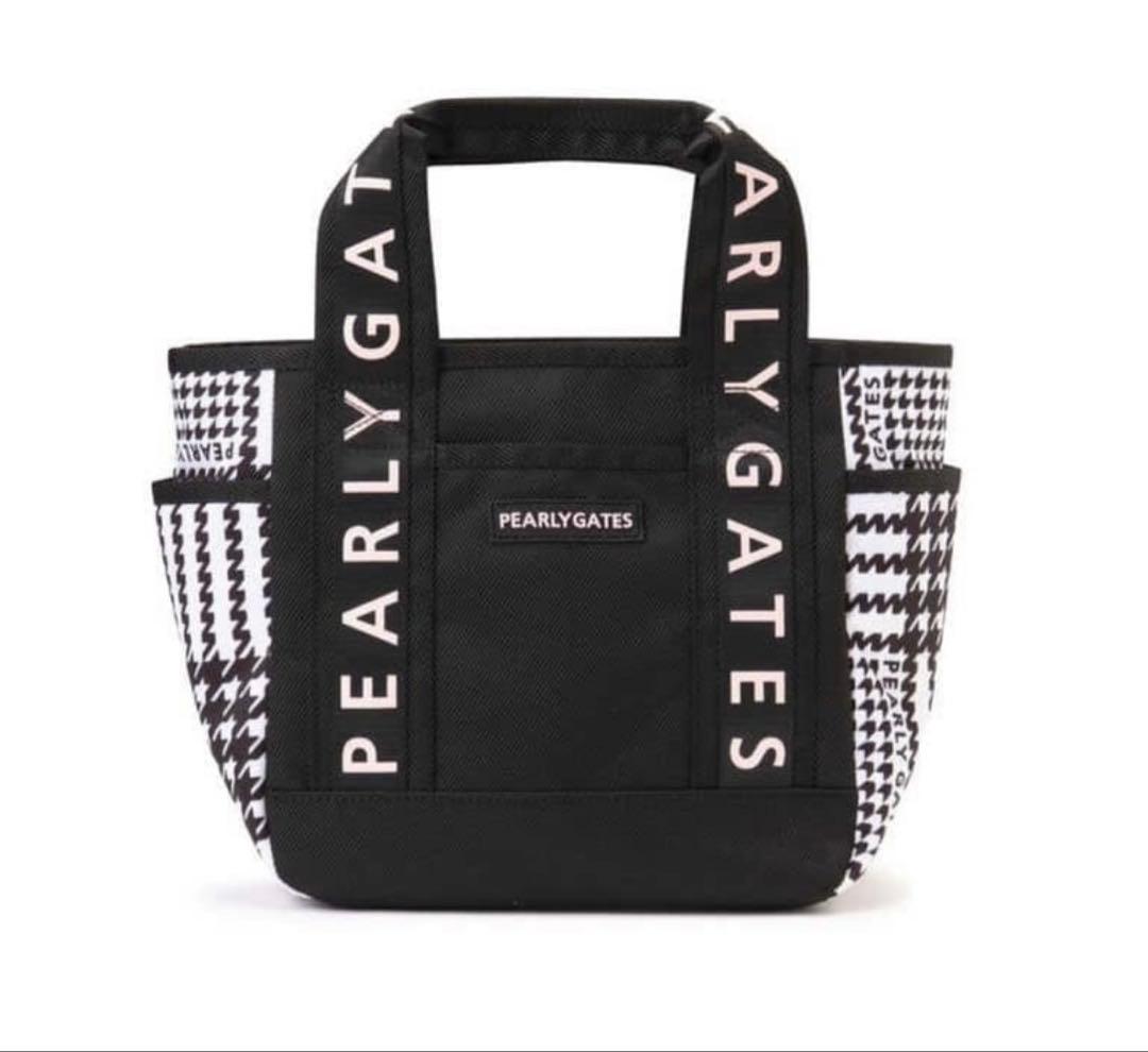 （超美品）パーリーゲイツ、グレンチェック柄シリーズ、カートバッグ、ラウンドバッグ