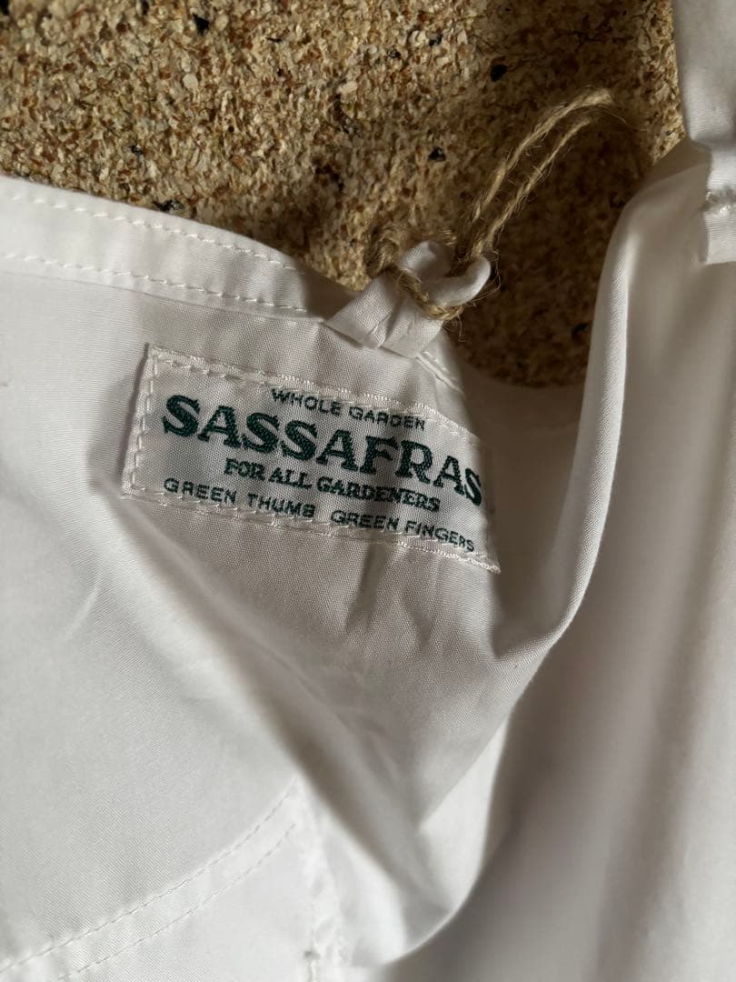ササフラス　Landscaper Apron ホワイト　エプロン　セールsale