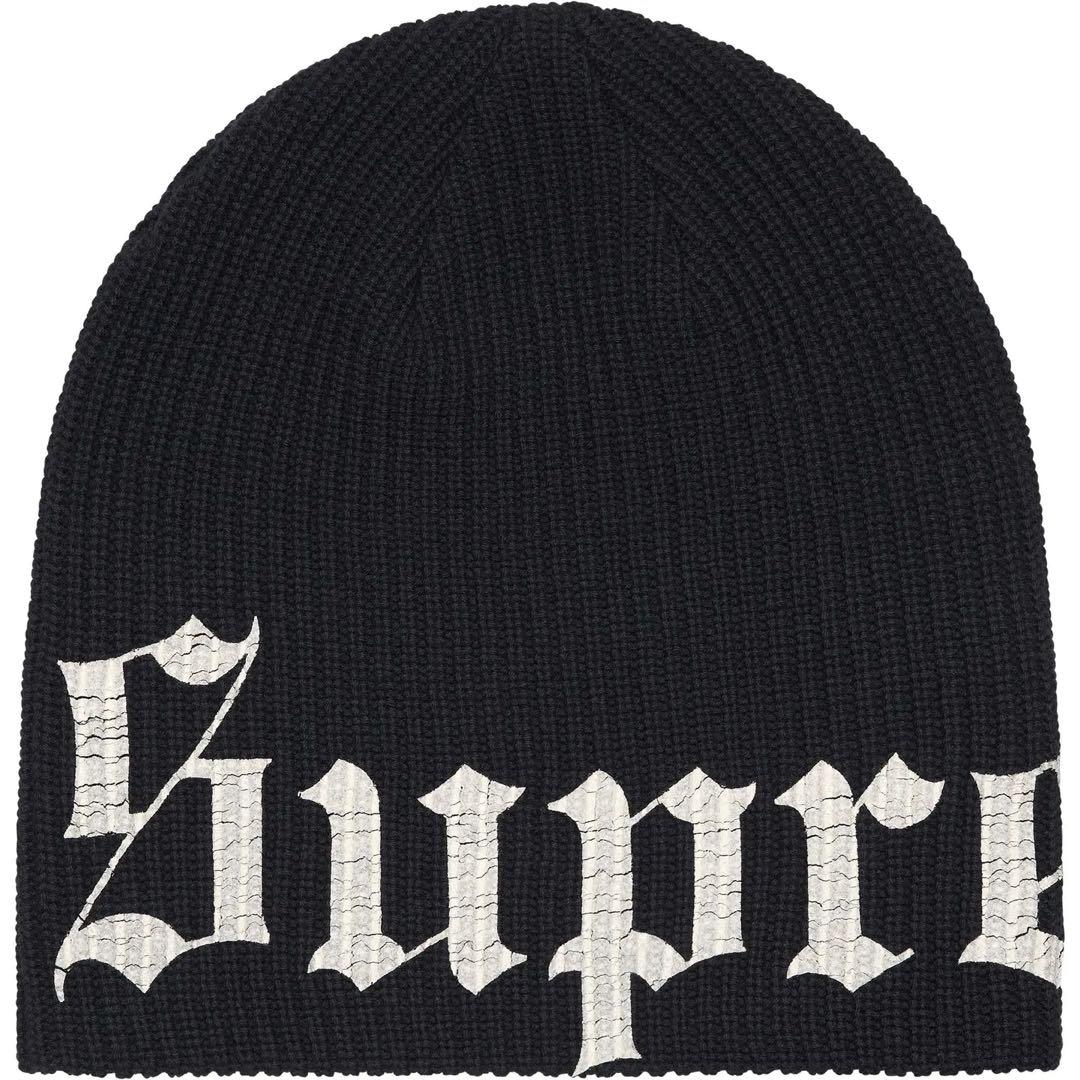 帽子 Supreme Old English Printed Beanie Black