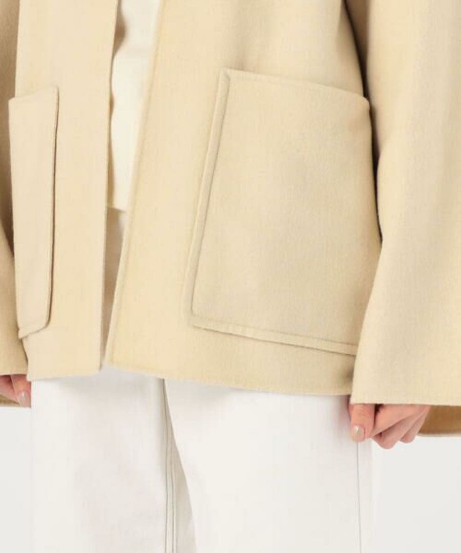 デプレ　ライトダブルフェイスシャギー ノーカラージャケット36