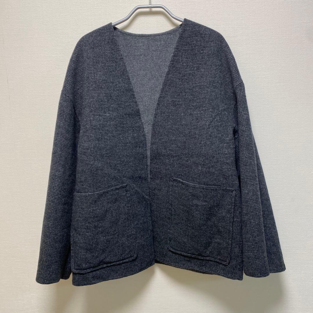 デプレ　ライトダブルフェイスシャギー ノーカラージャケット36