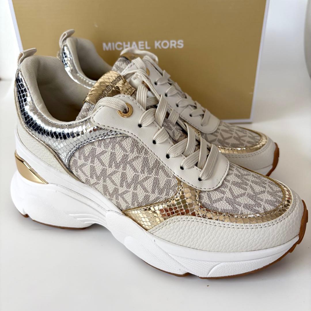 マイケルコース☆新品☆KATRINA 厚底 スニーカー/ホワイト白23.5cm