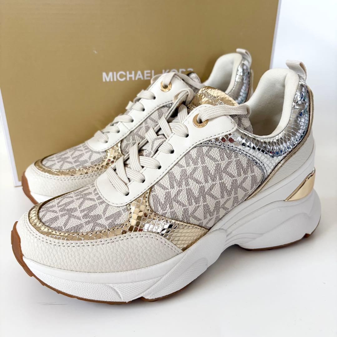 マイケルコース☆新品☆KATRINA 厚底 スニーカー/ホワイト白23.5cm