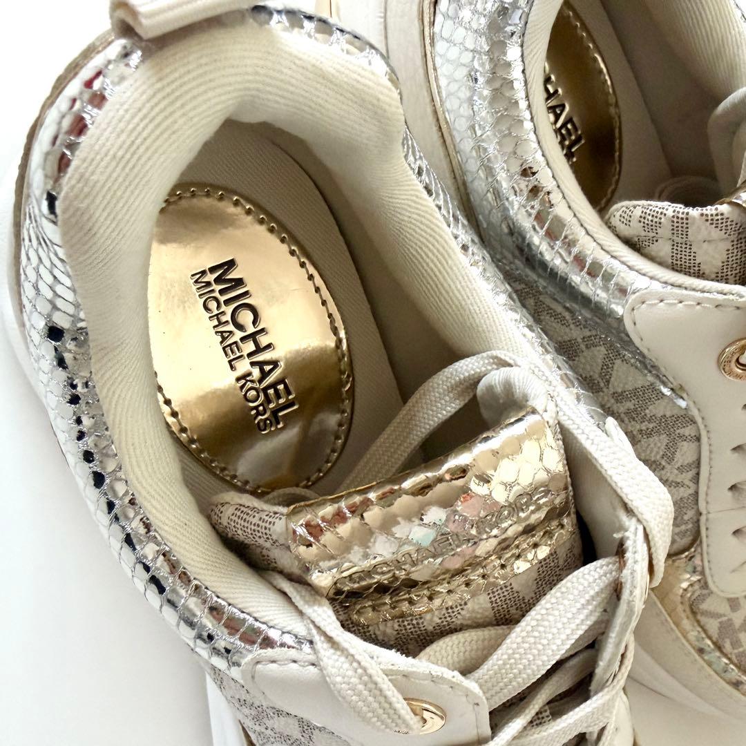 マイケルコース☆新品☆KATRINA 厚底 スニーカー/ホワイト白23.5cm