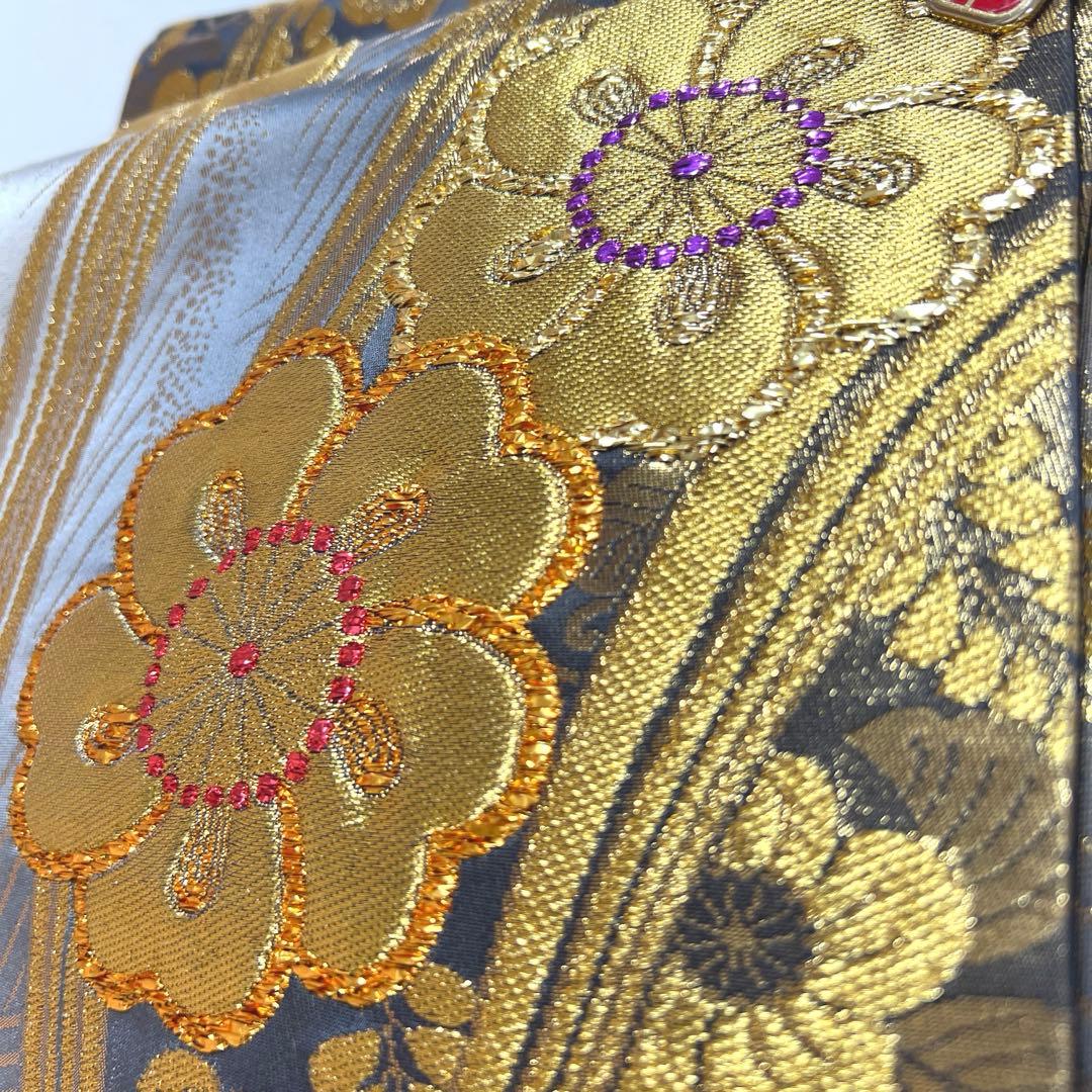 471 振袖フルセット 正絹 くすみピンク 渋桃 黒 金彩 暈し染め たたき染め