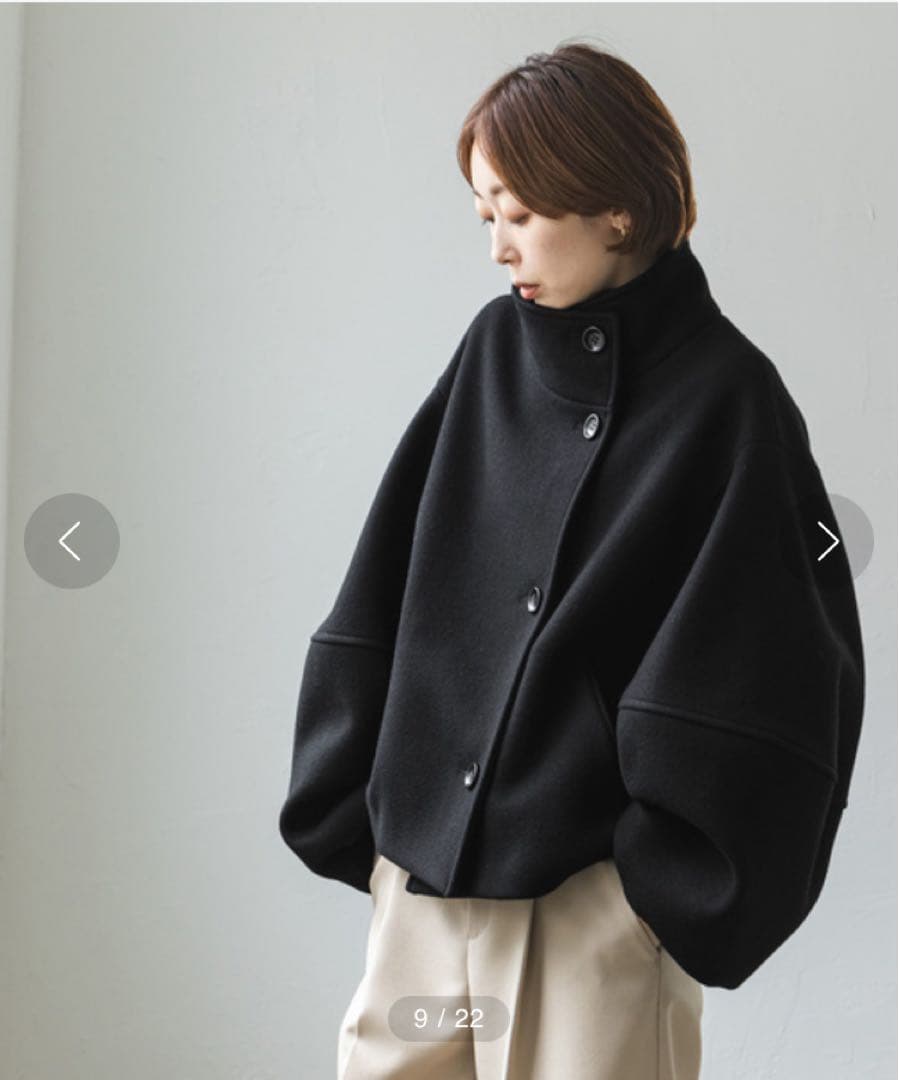 ノーブル✴︎メルトンパフスリーブショートコート✴︎イエナ