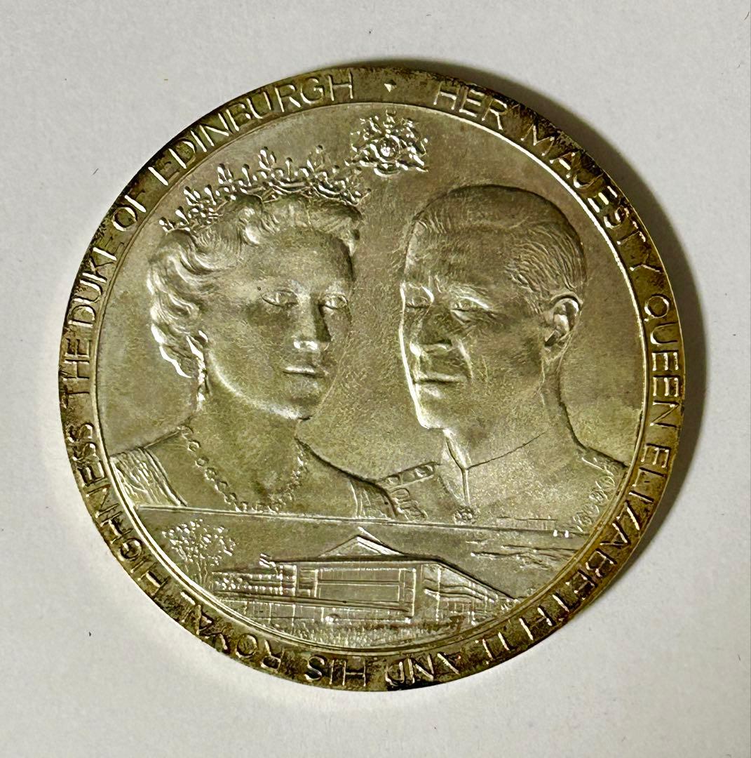 昭和天皇皇后両陛下 日英親善記念 銀メダル 0.925 重量約61g 1971年