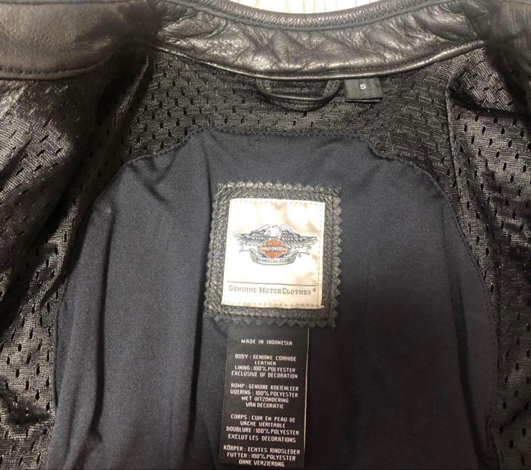 ハーレーダビッドソン本革レザージャケット フリンジ 黒 S