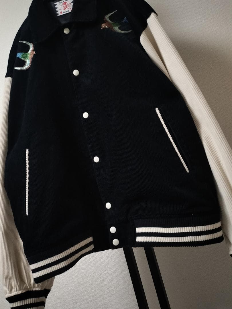サノバチーズ /アート刺繍バーシティジャケット/SIZE XL/ビッグシルエット