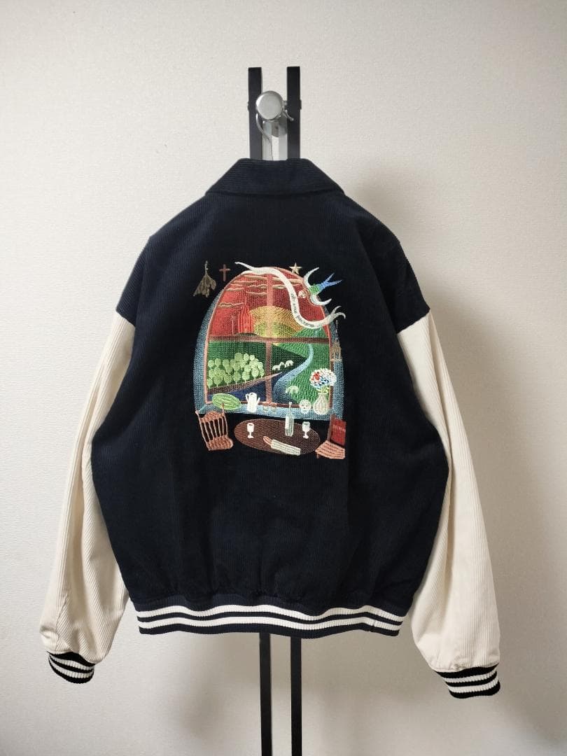 サノバチーズ /アート刺繍バーシティジャケット/SIZE XL/ビッグシルエット