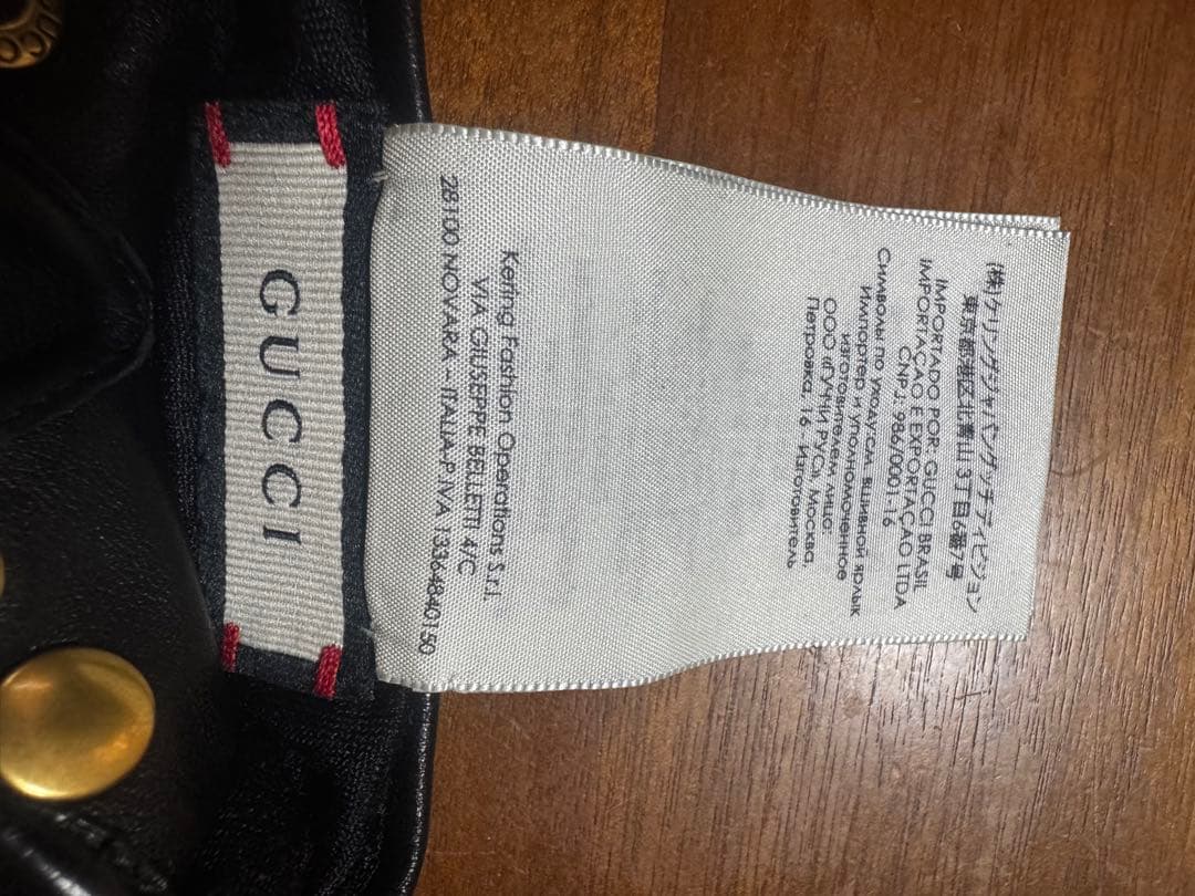 GUCCI レザー指なしグローブ スタッズ付き