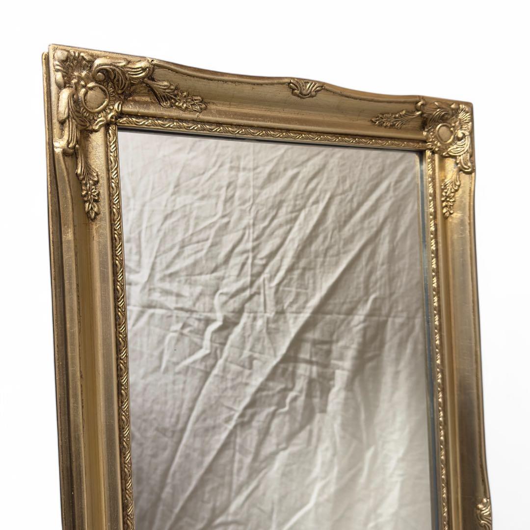 アンティーク調 ゴージャス ミラー 全身 姿見 立掛け 幅41cm