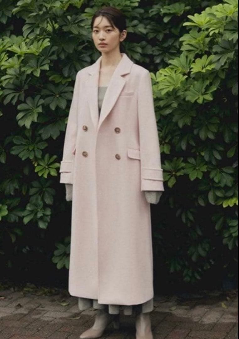 SNIDEL ダブルロングコート ピンク