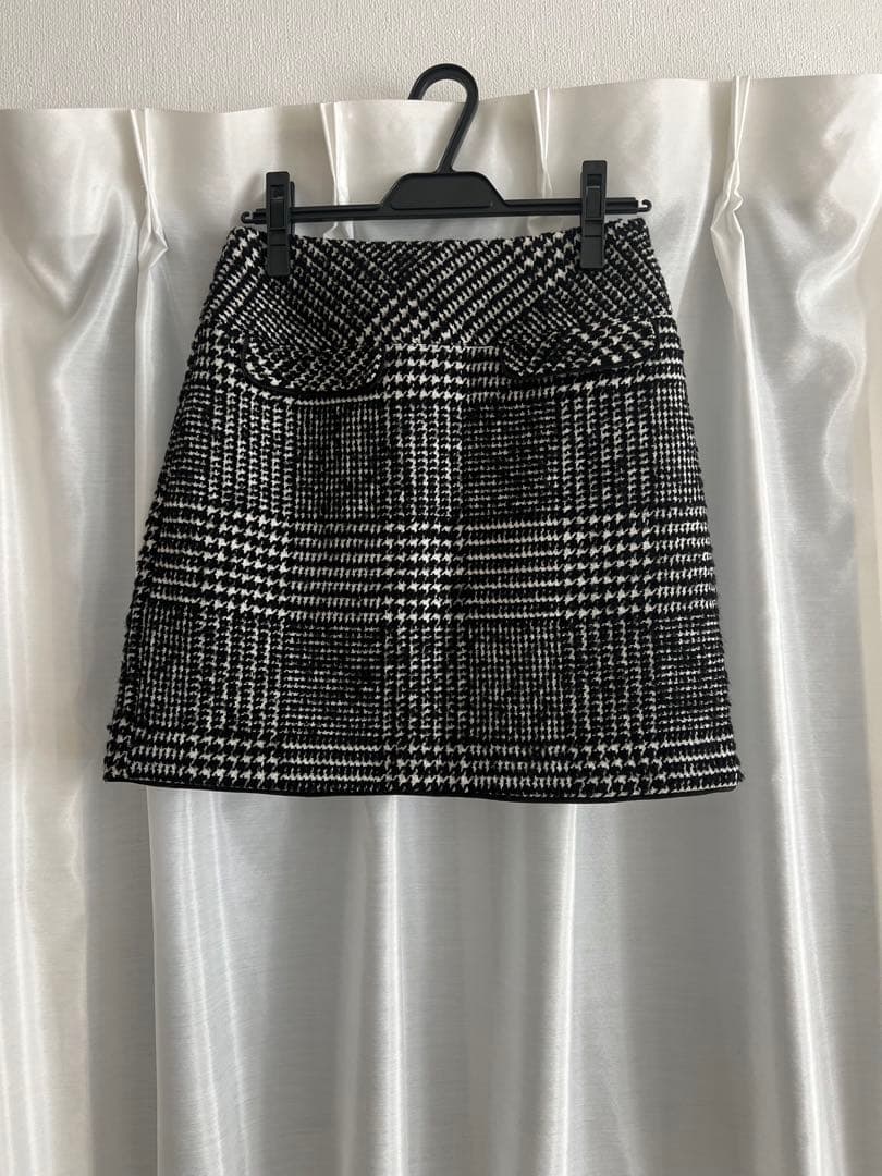 スカート herlipto Hemingway Check Tweed Skirt M