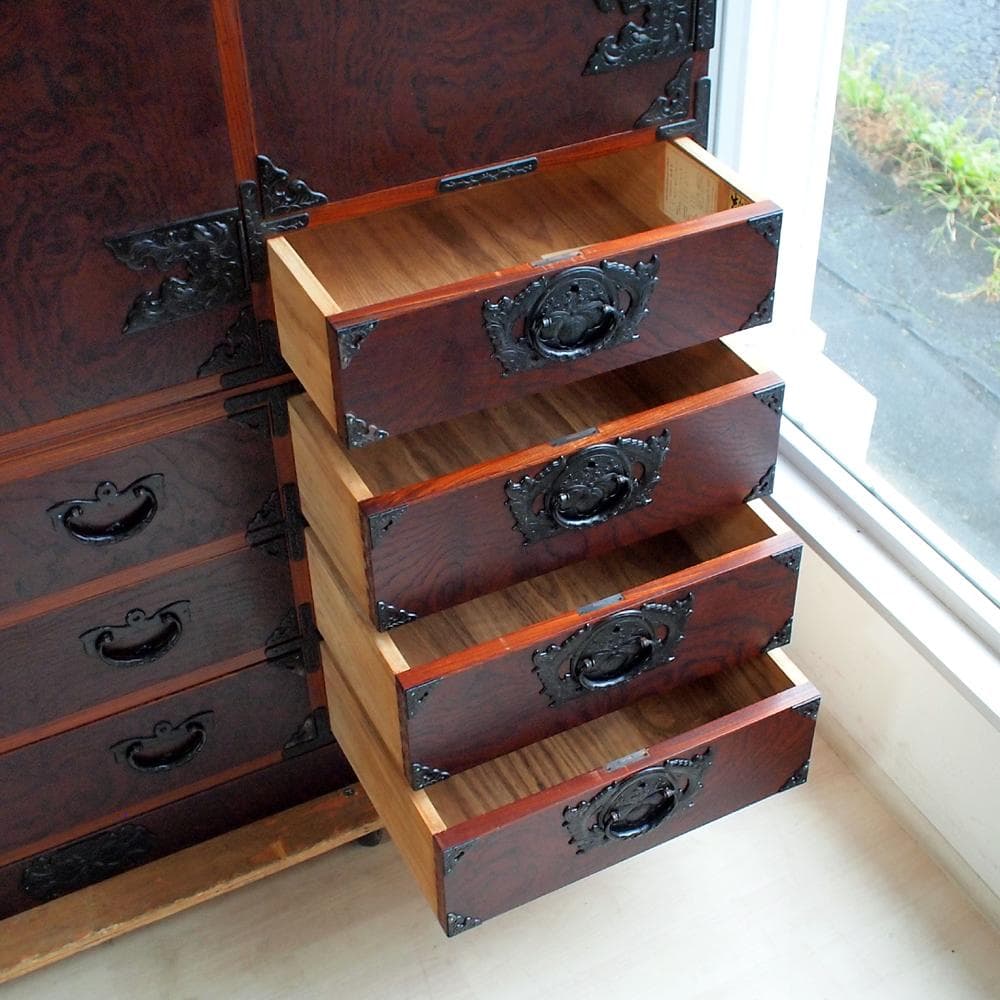 伝統工芸 岩谷堂箪笥 「間箪笥」 120万 大型整理箪笥 着物 ZR240104