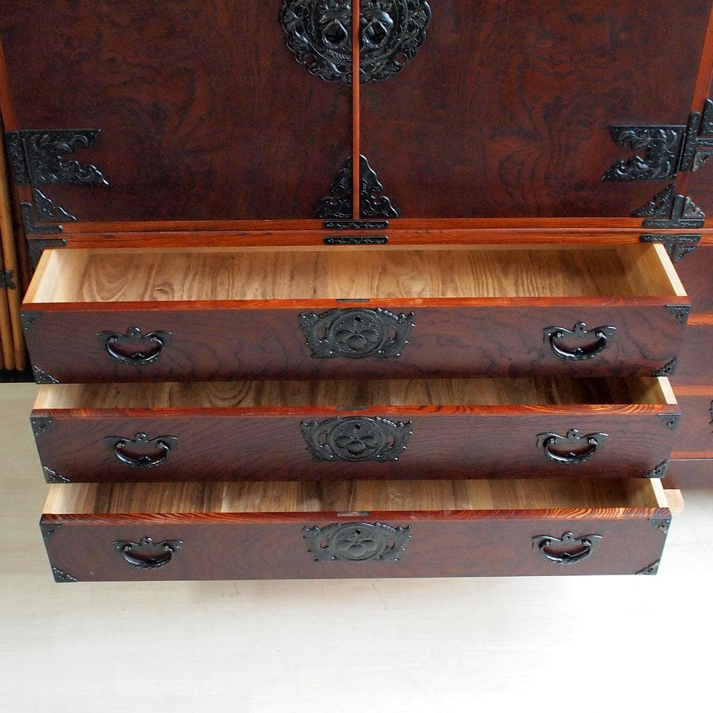 伝統工芸 岩谷堂箪笥 「間箪笥」 120万 大型整理箪笥 着物 ZR240104