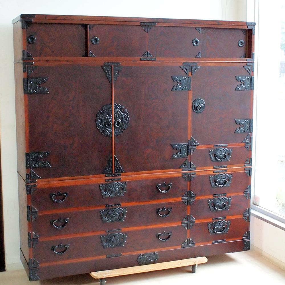 伝統工芸 岩谷堂箪笥 「間箪笥」 120万 大型整理箪笥 着物 ZR240104