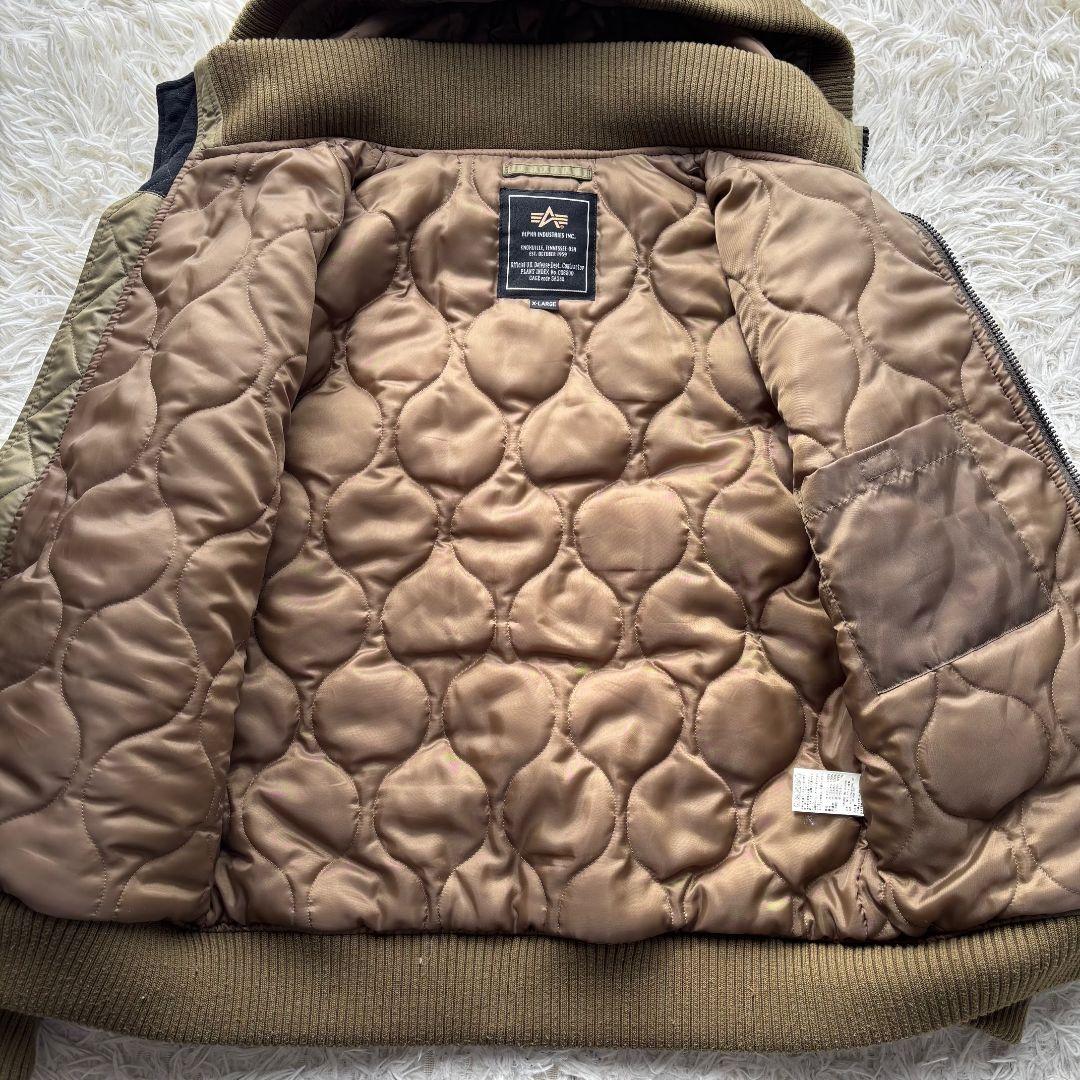 【人気 美品】アルファ　MA-1　フライトジャケット　2way　フード脱着　XL