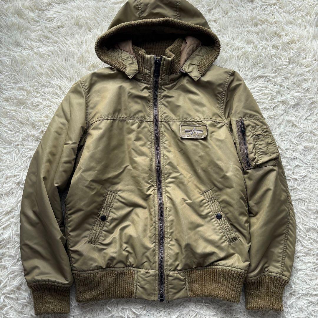 【人気 美品】アルファ　MA-1　フライトジャケット　2way　フード脱着　XL