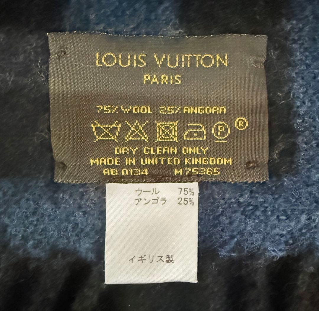 国内正規品 英国製 ルイ・ヴィトン アンゴラ混 エシャルプ バルーン マフラー